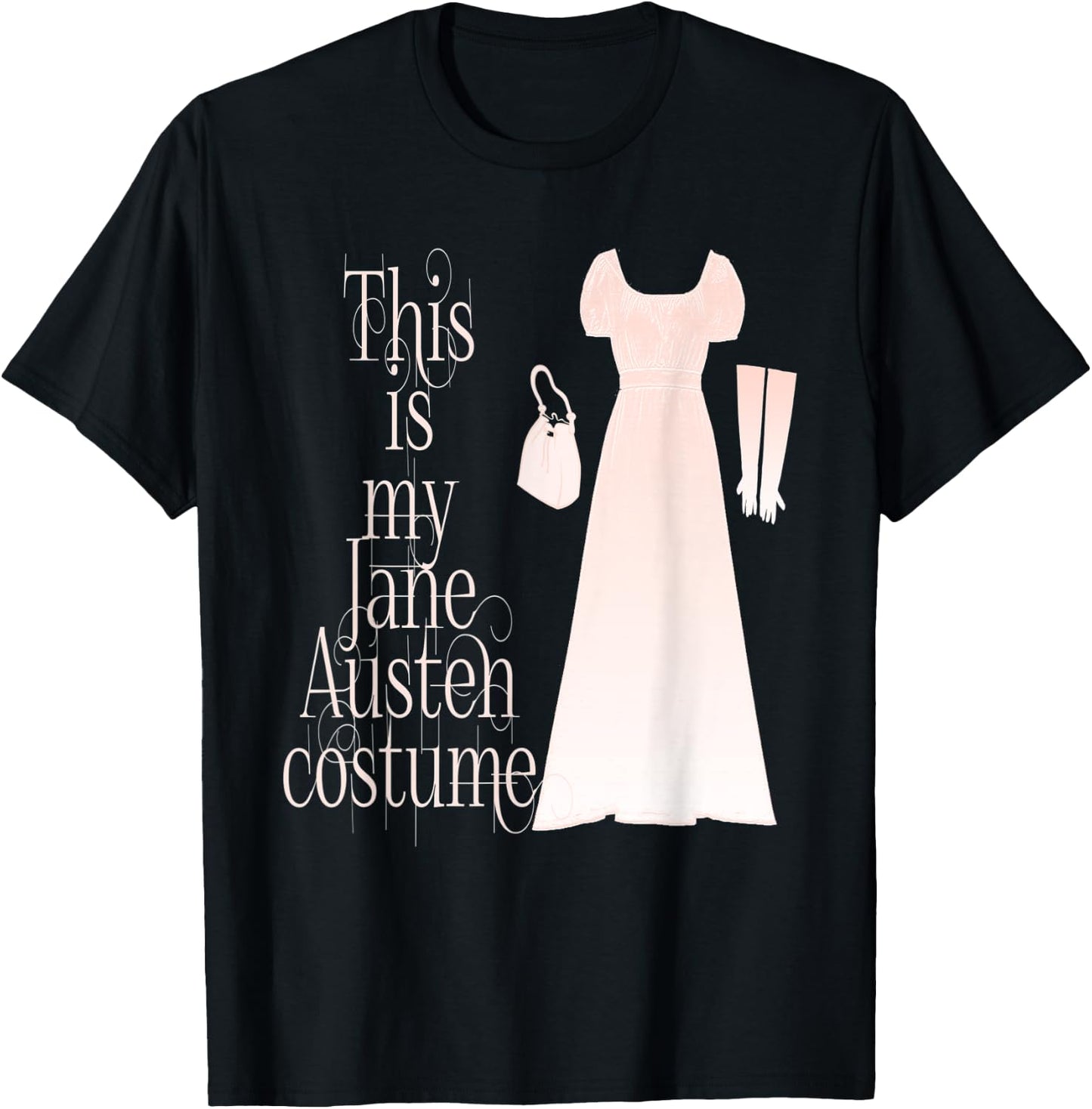 This Is My Jane Austen Costume Funny Halloween Vintage T-Shirt - T-Shirt | Black