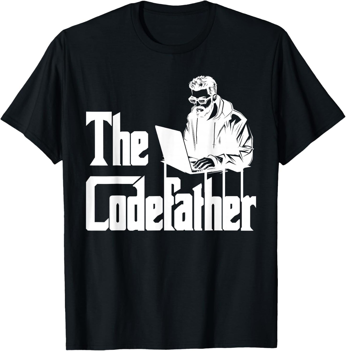 Computer Science THE CODEFATHER Funny Computer Scientist T-Shirt - T-Shirt | Black