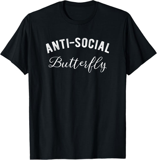 Anti-Social Butterfly T-Shirt - T-Shirt | Black