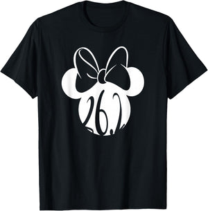 Disney Mickey And Friends Minnie Mouse Marathon 26.2 Logo T-Shirt - T-Shirt | Black
