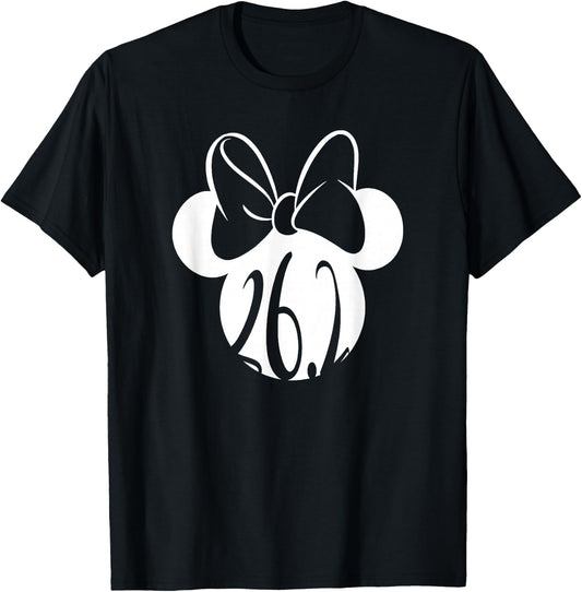 Disney Mickey And Friends Minnie Mouse Marathon 26.2 Logo T-Shirt - T-Shirt | Black