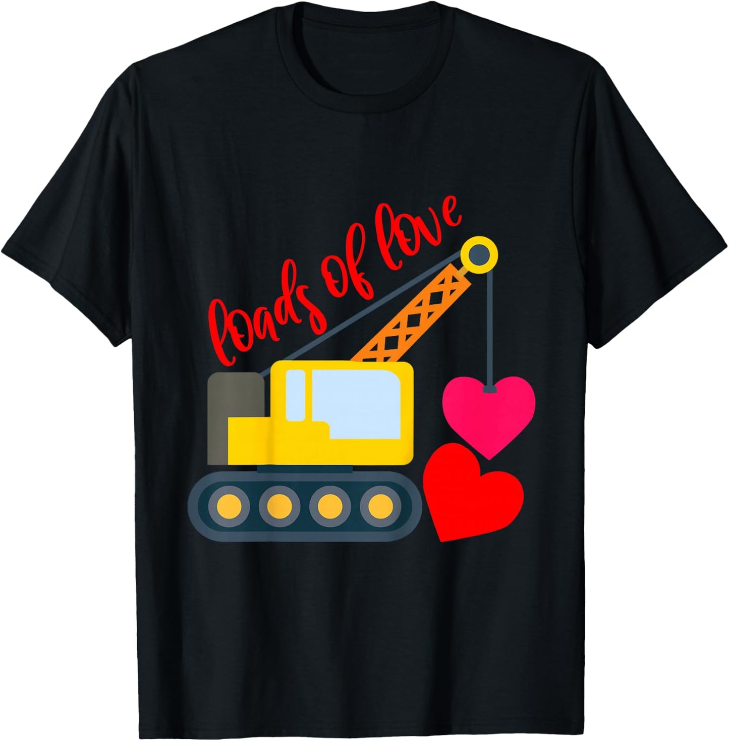 Kids Boys Valentines Day Loads of Love Toddler Girl Truck Hearts T-Shirt - T-Shirt | Black