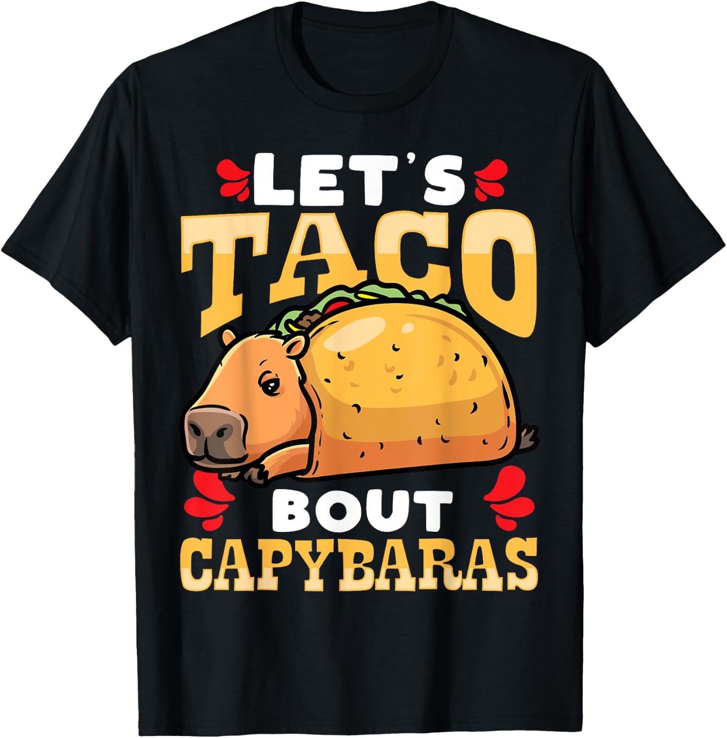 Capybara Cinco De Mayo Taco Giant Cavy Rodent T-Shirt - T-Shirt | Black