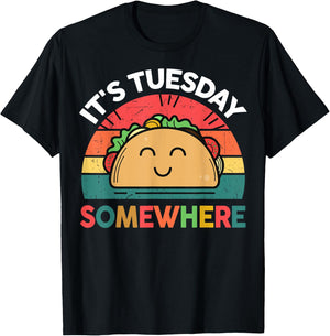Taco-Shirt Its Tuesday Somewhere Cute Funny Kids Boy Toddler T-Shirt - T-Shirt | Black