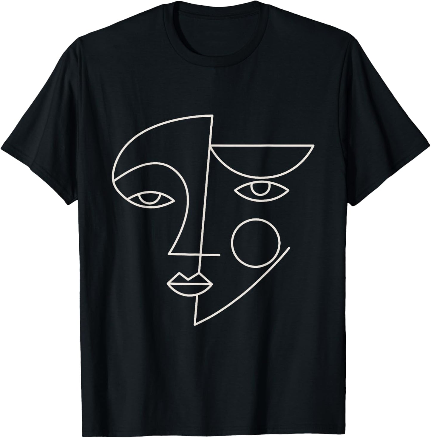 Minimal Abstract Woman Art Design T-Shirt - T-Shirt | Black