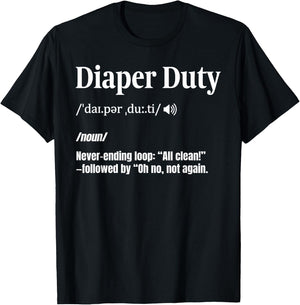 Diaper Changer Funny New Dad Diaper Duty T-Shirt - T-Shirt | Black