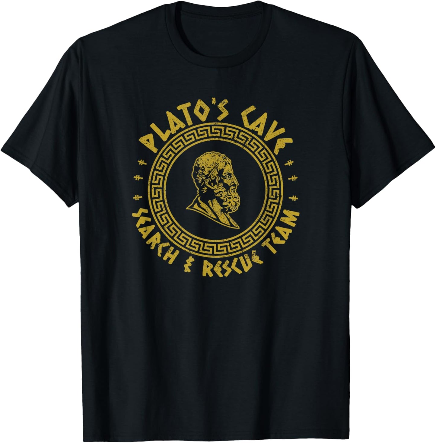 Plato's Cave Search and Rescue Teams Funny Philosophy T-Shirt - T-Shirt | Black