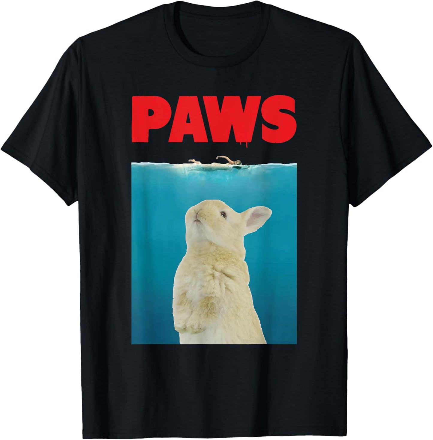 Paws Bunny Funny Parody | Rabbit Lover Gifts T-Shirt - T-Shirt | Black
