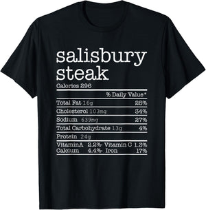 Salisbury Steak Nutrition Facts Thanksgiving Christmas Food T-Shirt - T-Shirt | Black