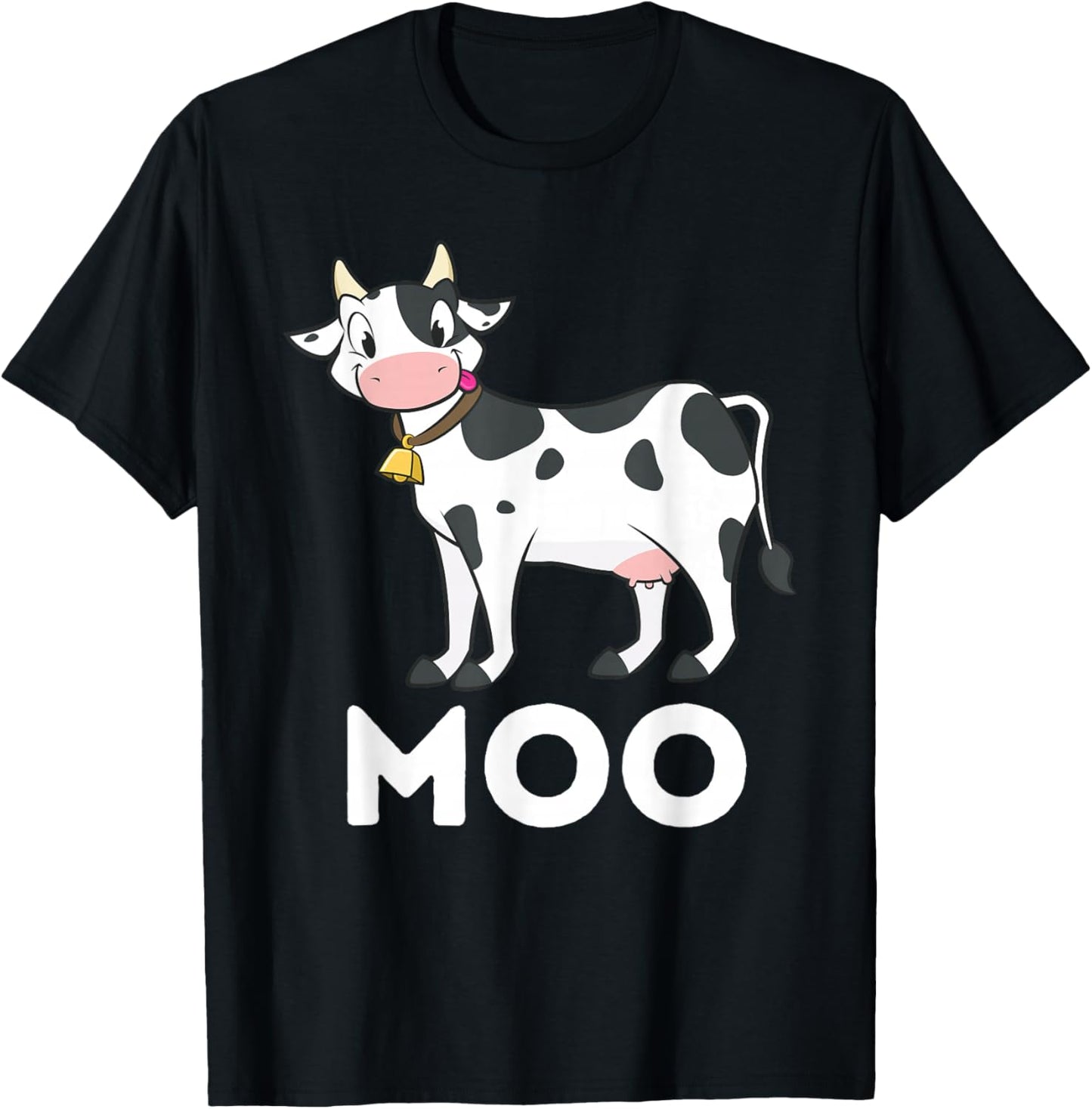 Moo - Funny Cow Lover Famer Cattle Ranch Dairy Farming T-Shirt - T-Shirt | Black