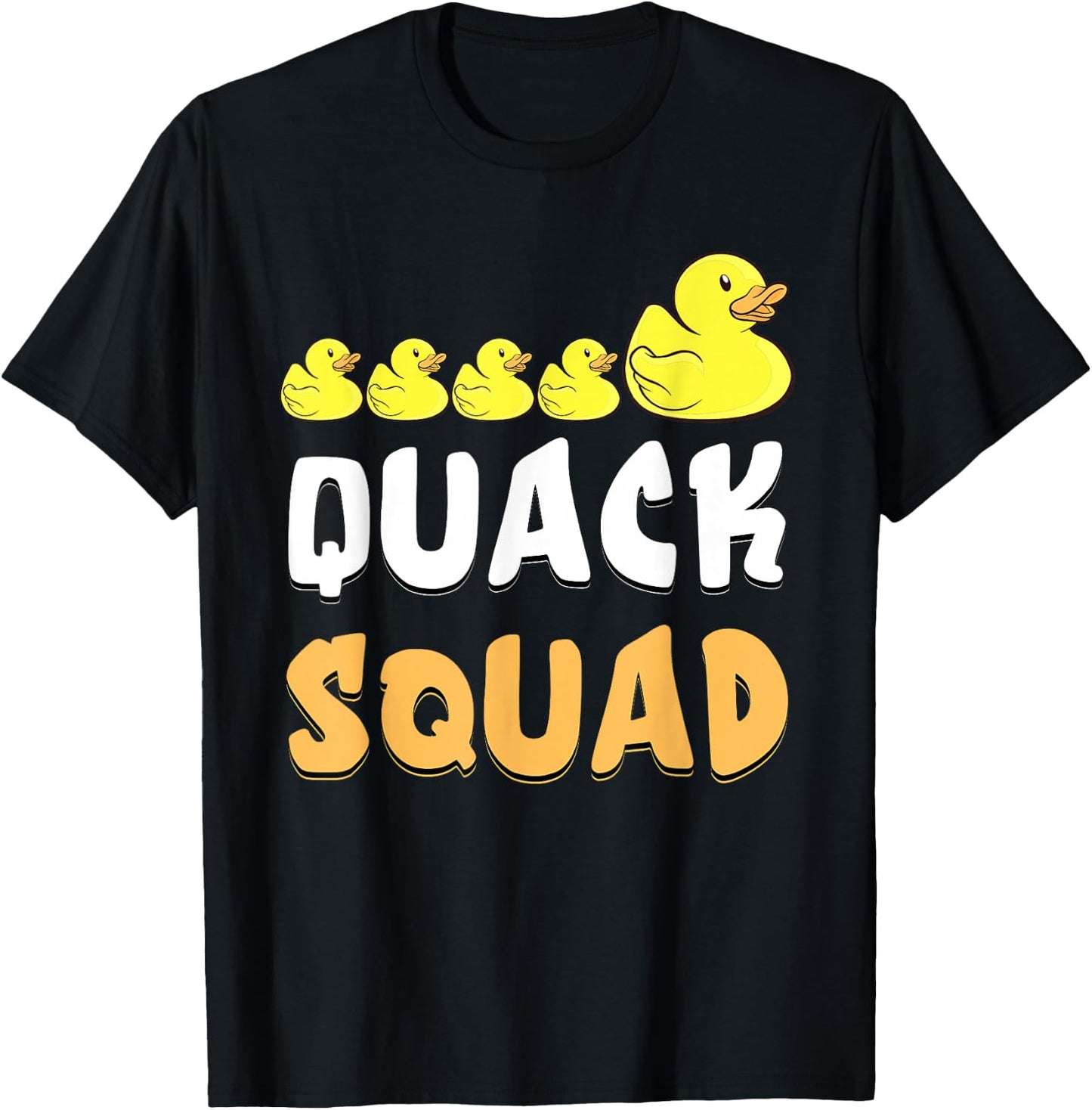 Quack Squad Rubber Duck Family Rubber Duckling Cute Duckie T-Shirt - T-Shirt | Black