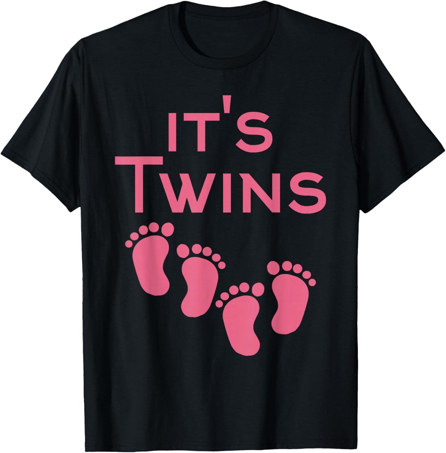 Team twins - It's twin girls - Gender reveal & Baby shower T-Shirt - T-Shirt | Black