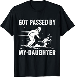 Funny Skiing Got Passed by My Daughter T-Shirt - T-Shirt | Black