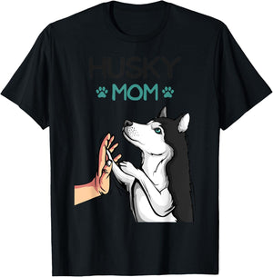 Husky Mom Dog Lover Girls Women T-Shirt - T-Shirt | Black