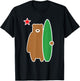 California Bear with Surf Board Surfing T-Shirt - T-Shirt | Black