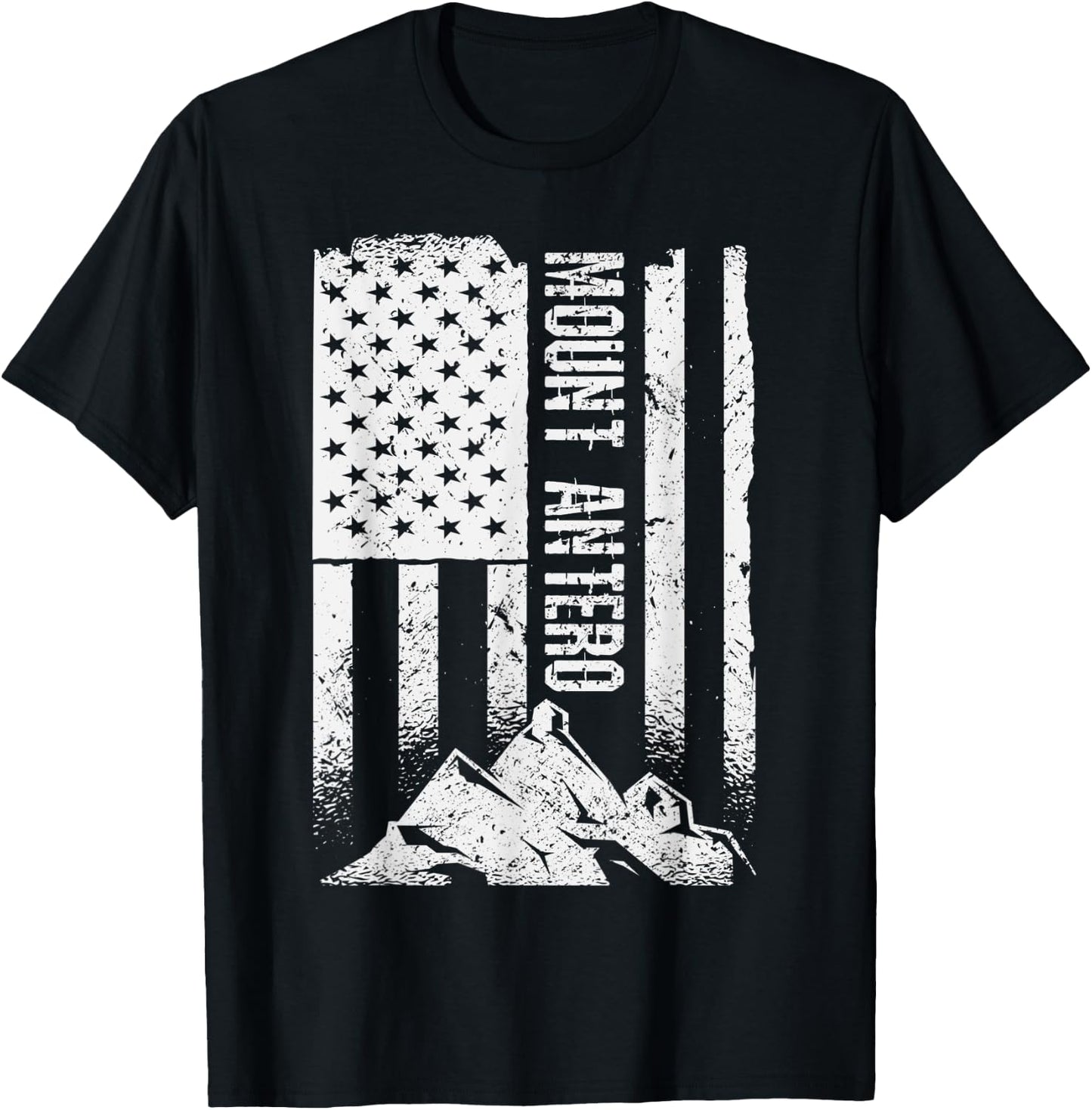 American Flag Patriotic Mount Antero Colorado T-Shirt - T-Shirt | Black