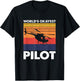 World's Okayest Helicopter Pilot, Vintage Heli Pilot T-Shirt - T-Shirt | Black