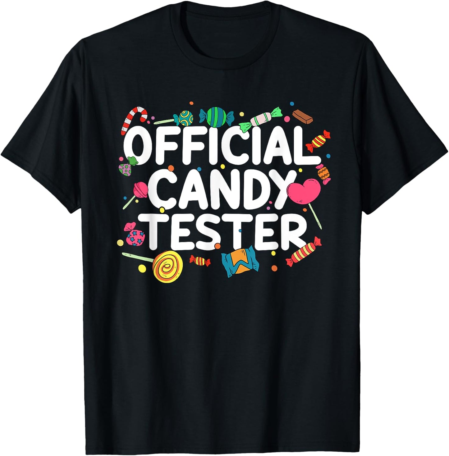 Cool Candy Art Men Women Kids Lollipop Candy Bar Halloween T-Shirt - T-Shirt | Black