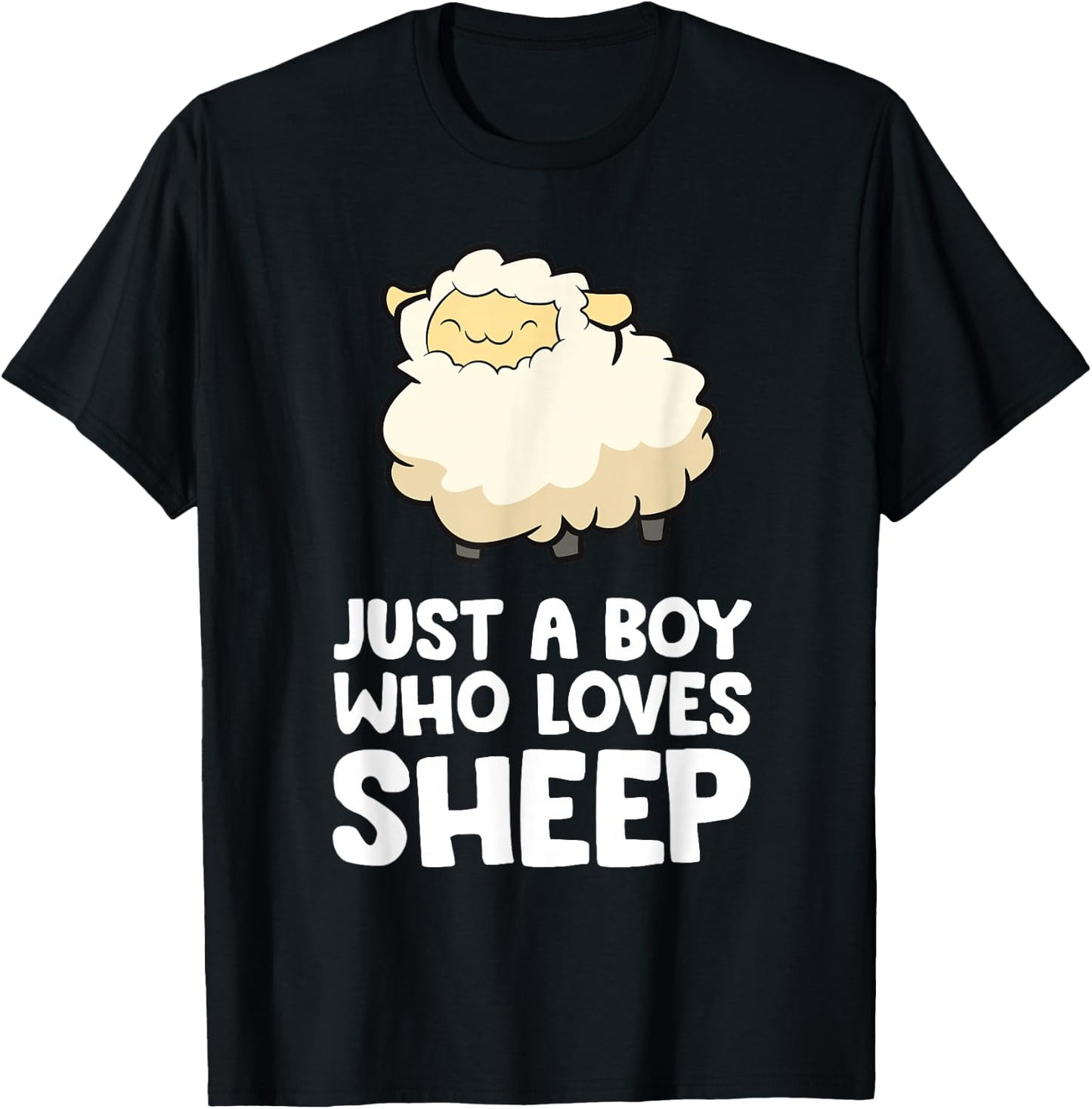 Sheep Lambs Sheep Farmer Just a Boy Who Loves Sheep T-Shirt - T-Shirt | Black