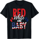 Red White & Baby Announcement 4th of July New Mom & Dad T-Shirt - T-Shirt | Black