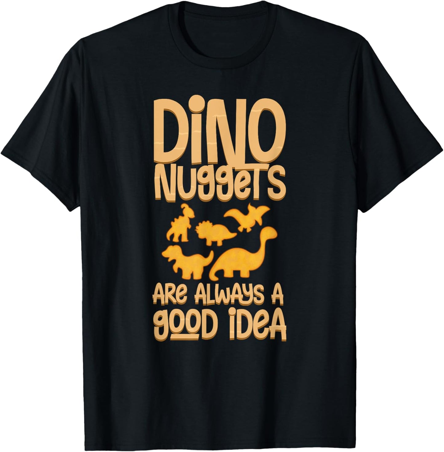 Dino Chicken Nugget Dinosaur Nugs Veggie Funny T-Shirt - T-Shirt | Black