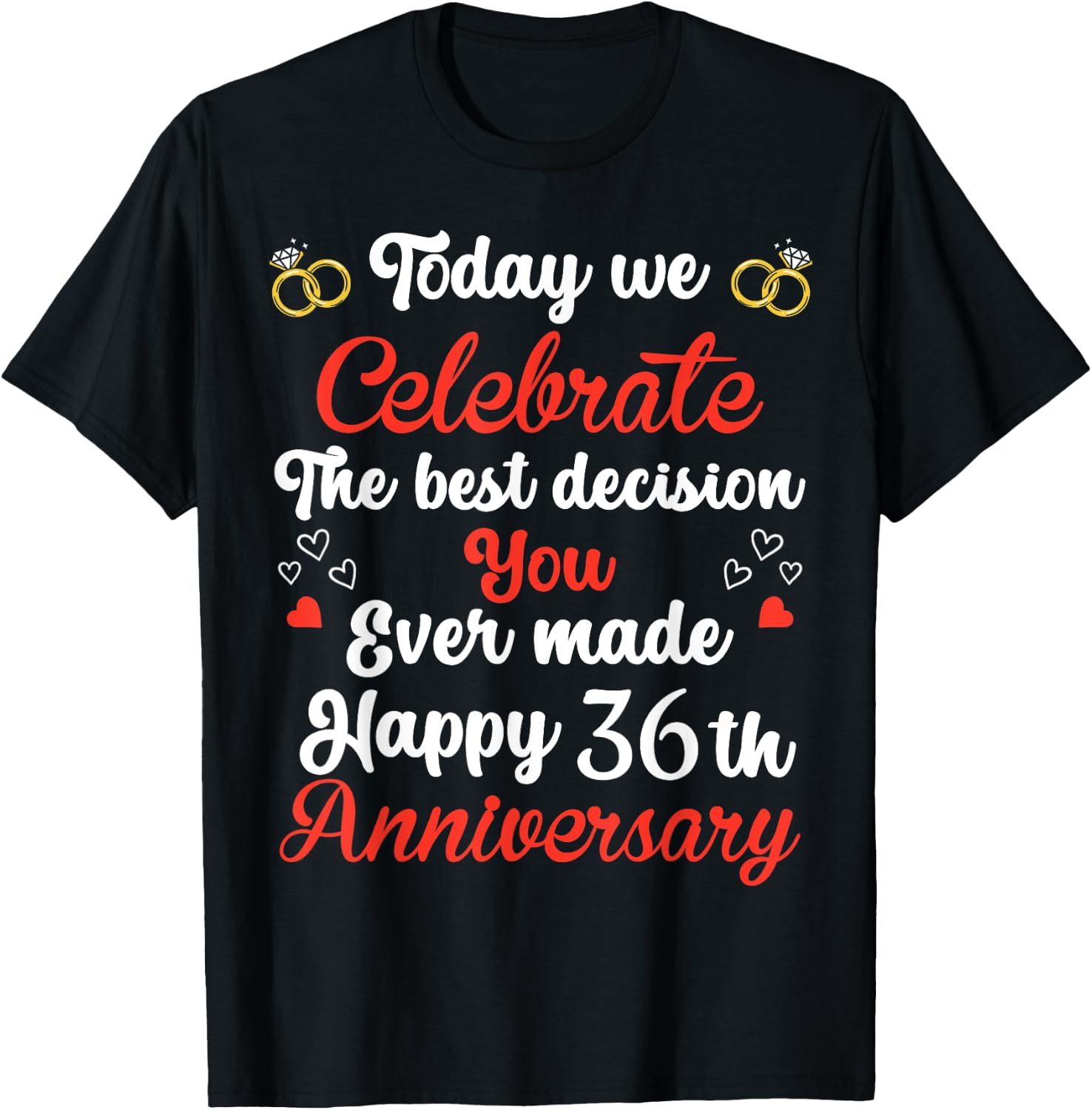 36 Years Anniversary Marriage Couples 36th Year of Marriage T-Shirt - T-Shirt | Black