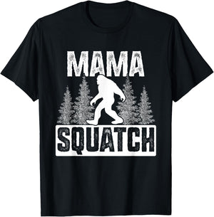 Squatchy Matching Family Bigfoot Shirts Mama Squatch T-Shirt - T-Shirt | Black