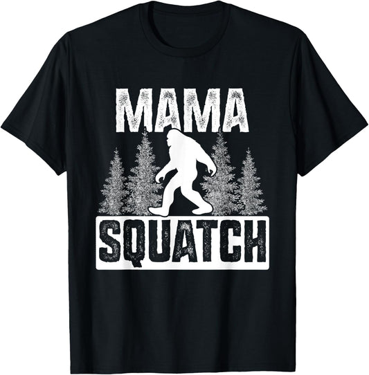 Squatchy Matching Family Bigfoot Shirts Mama Squatch T-Shirt - T-Shirt | Black
