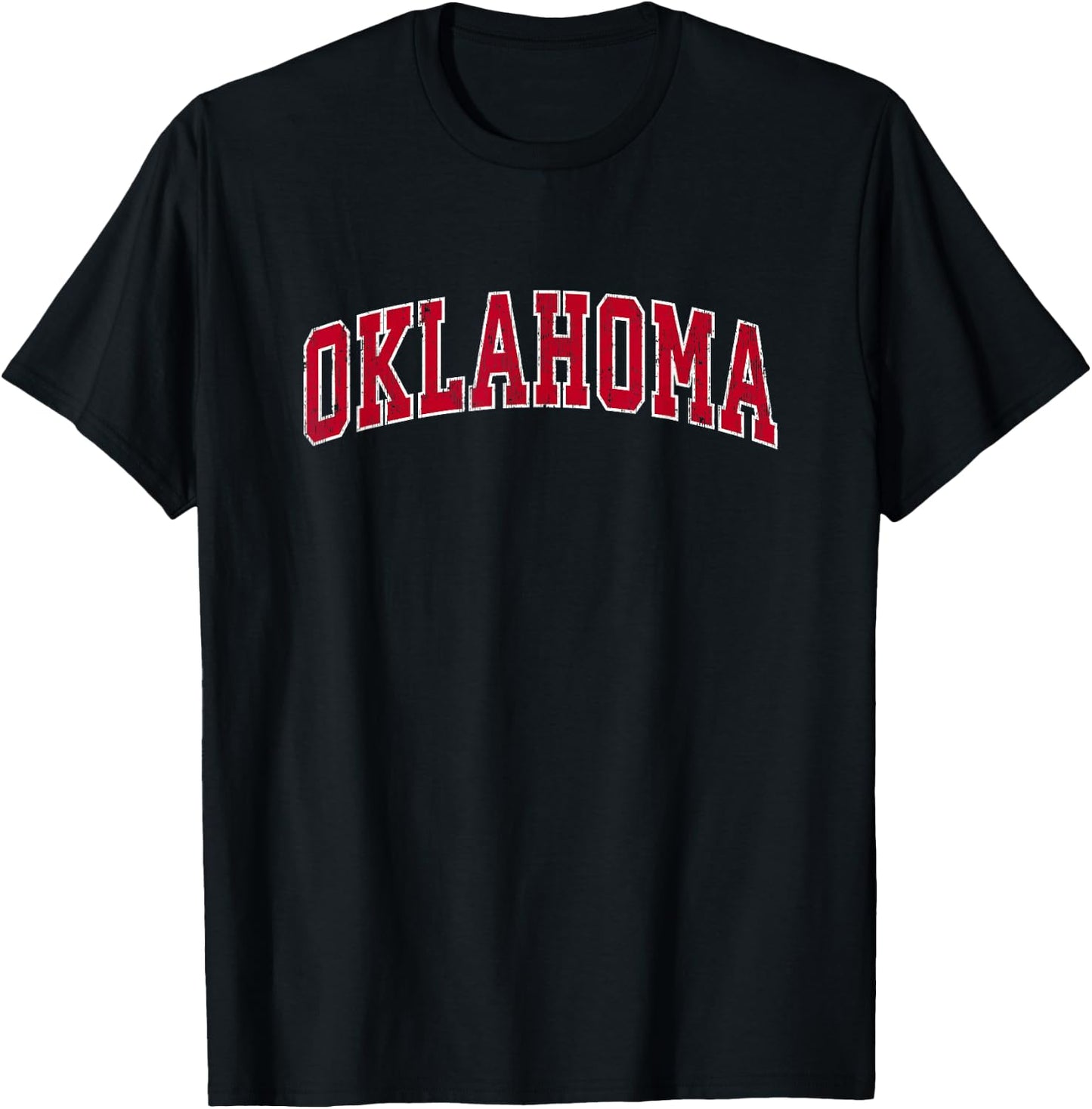 Oklahoma OK Vintage Sports Design Red Design T-Shirt - T-Shirt | Black