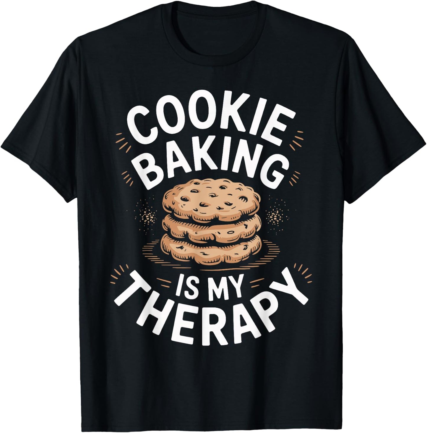 Cookie Baking is My Therapy Cookie Baker T-Shirt - T-Shirt | Black