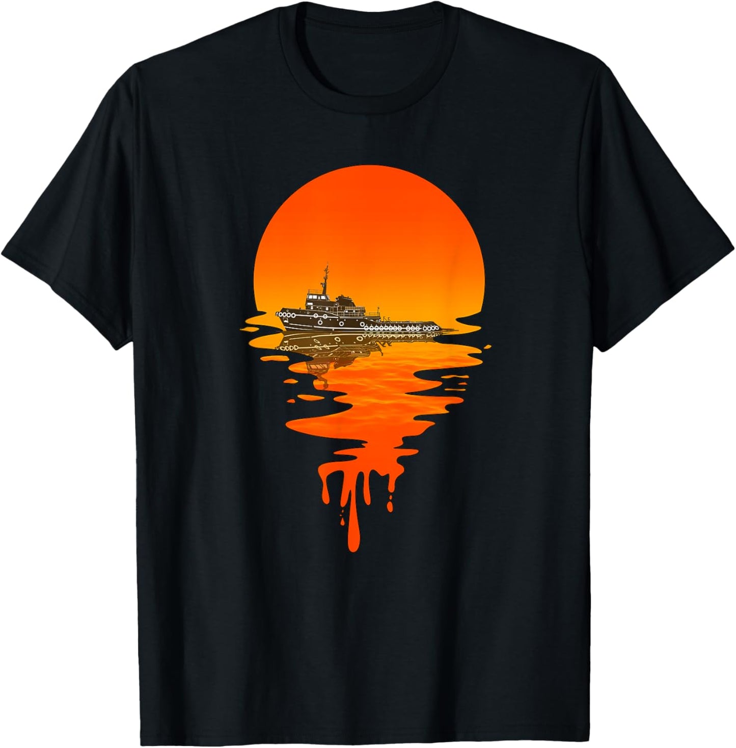 Vintage Retro Style Tugboat T-Shirt - T-Shirt | Black