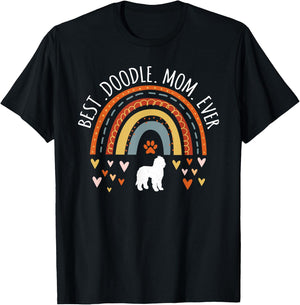 Best Doodle Mom Ever Rainbow Gifts For Goldendoodle Lover T-Shirt - T-Shirt | Black