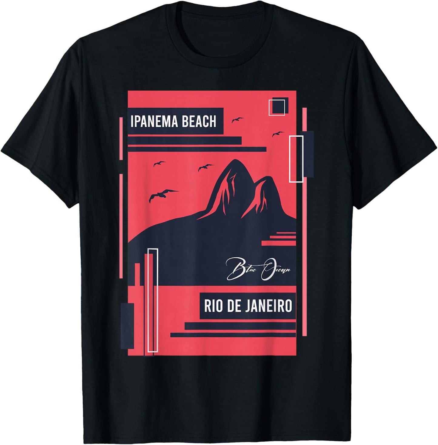 Ipanema Beach Vacation Holiday Brazil Flag T-Shirt - T-Shirt | Black