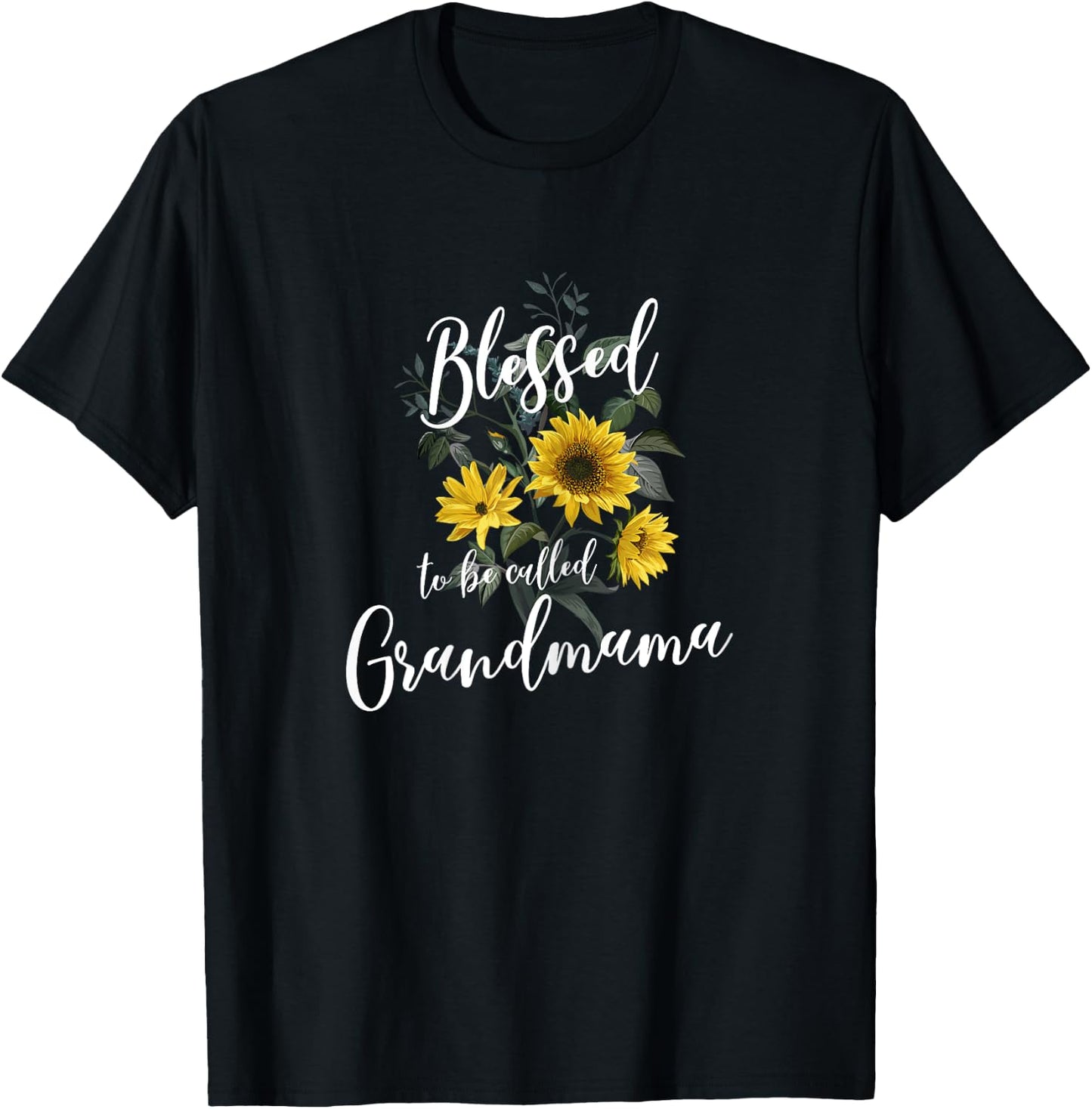 Blessed To Be Called Grandmama Sunflower T-Shirt - T-Shirt | Black