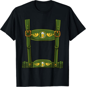 Oktoberfest Halloween Costume - Men's Leather Trousers T-Shirt - T-Shirt | Black
