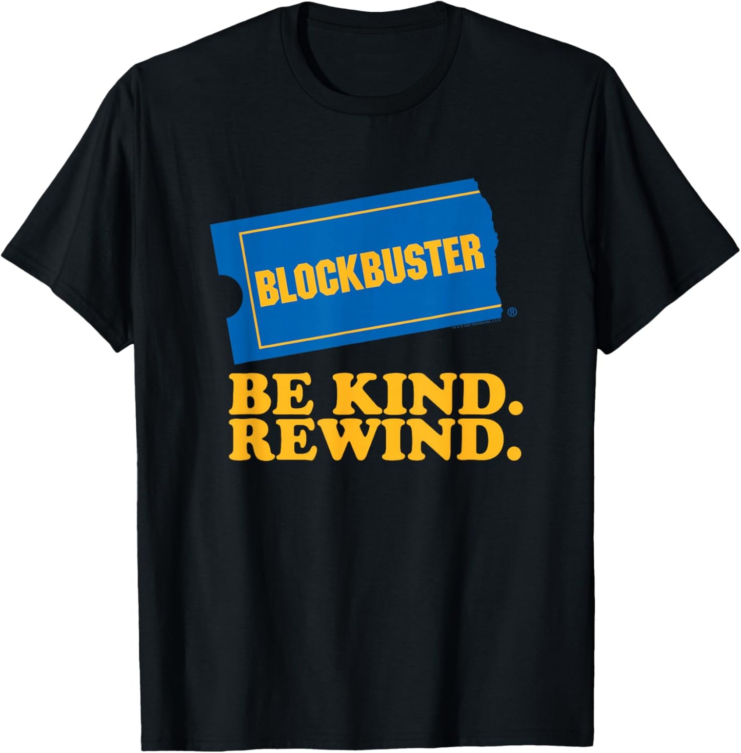 Blockbuster Be Kind Rewind Vintage Ticket Logo T-Shirt - T-Shirt | Black