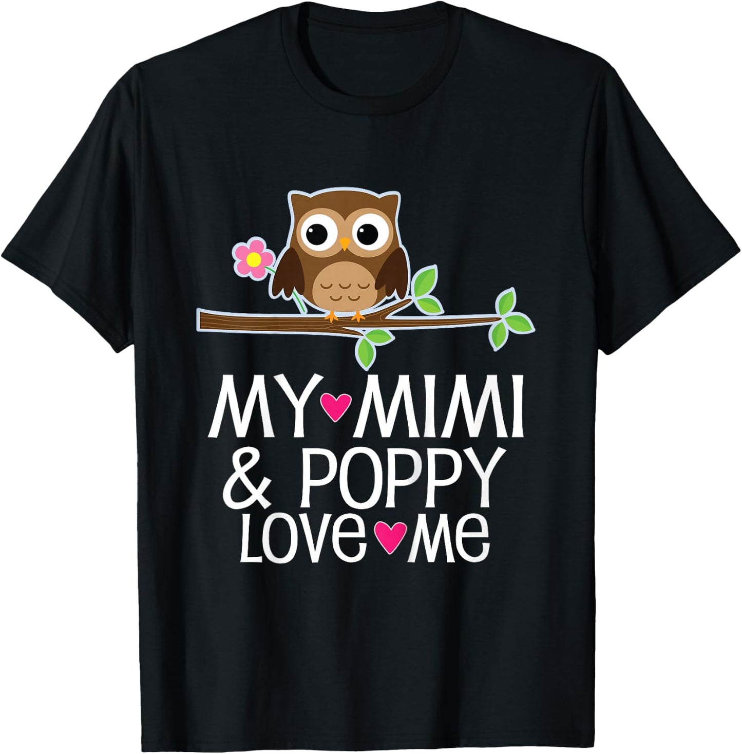 My Mimi and Poppy Love Me Granddaughter Grandchild T-Shirt - T-Shirt | Black