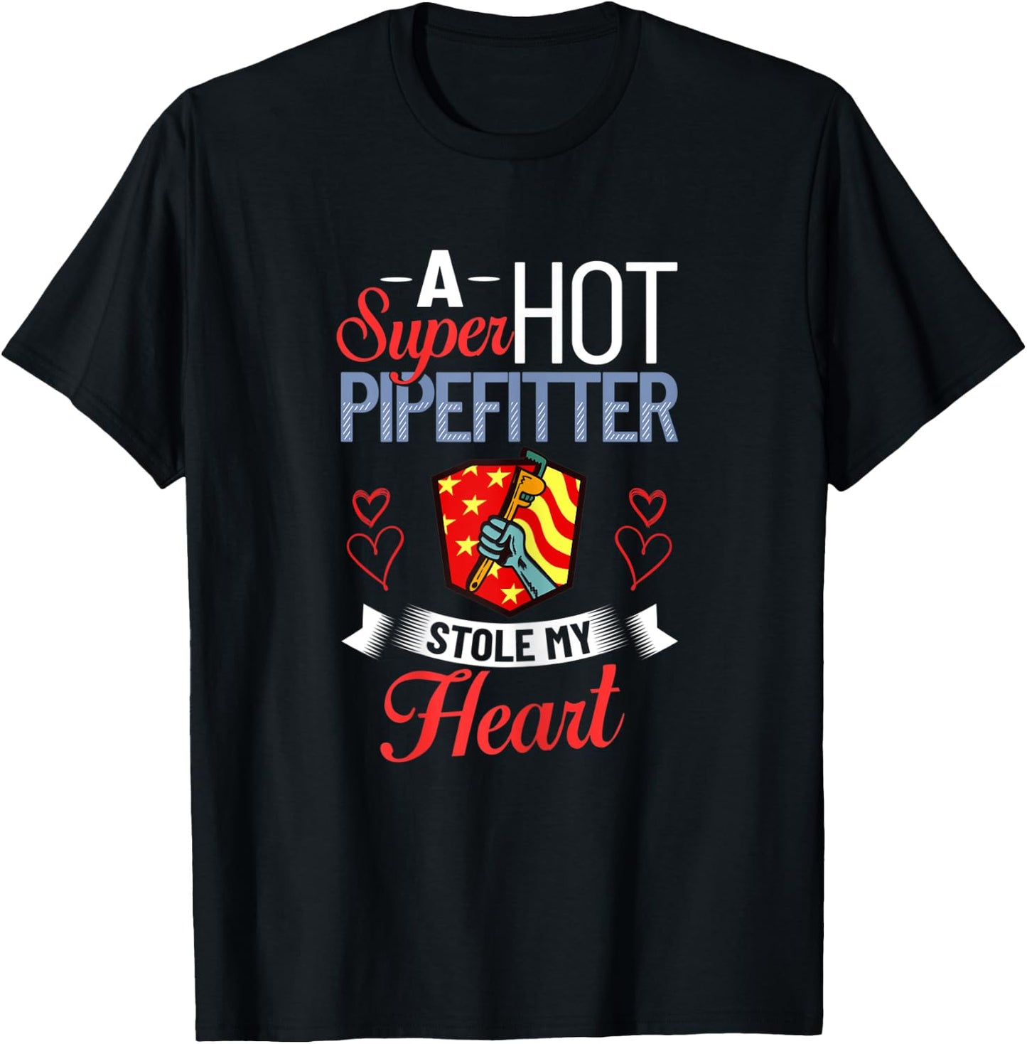 Plumber Wife Pipefitter Girlfriend Steamfitter T-Shirt - T-Shirt | Black