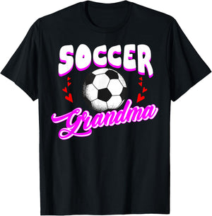 Cute Soccer Grandma Sports Player Goalie Matching Team T-Shirt - T-Shirt | Black