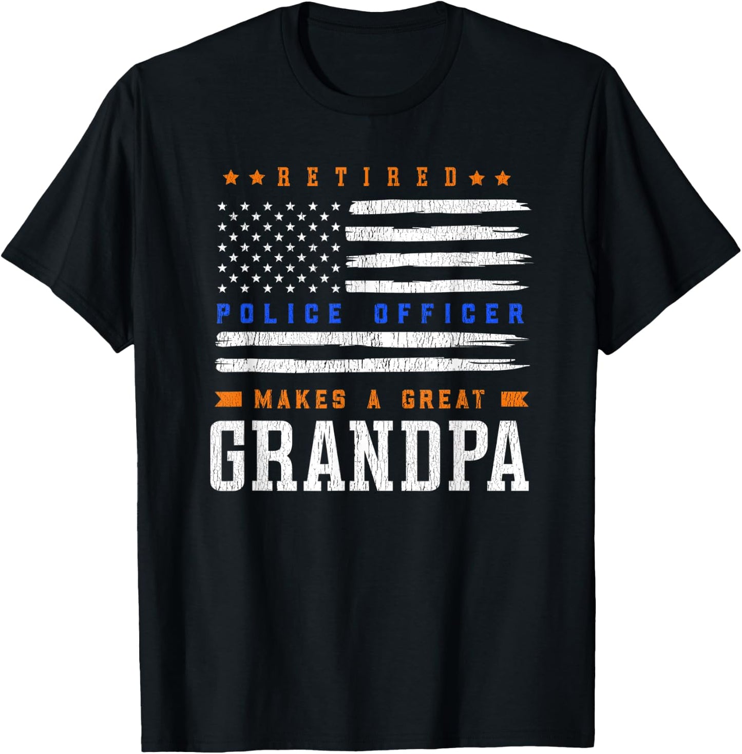Retired Police Officer Grandpa T-Shirt - T-Shirt | Black