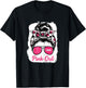 Pink Out Bleached Football Mom Breast Cancer Awareness Girls T-Shirt - T-Shirt | Black