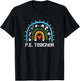 PE Teacher Rainbow Back To School Physical Education Women T-Shirt - T-Shirt | Black