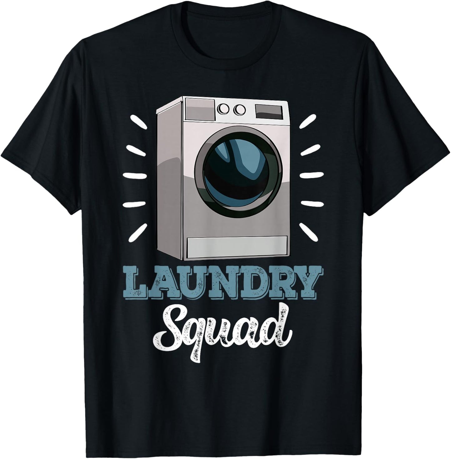 Laundry Squad Mechanic Funny Women Washing Machine T-Shirt - T-Shirt | Black