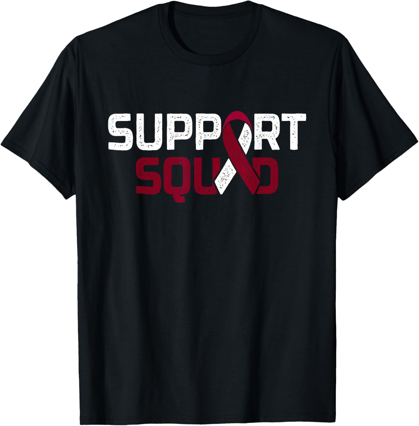 Support Squad - Throat Oral Head & Neck Cancer Awareness T-Shirt - T-Shirt | Black