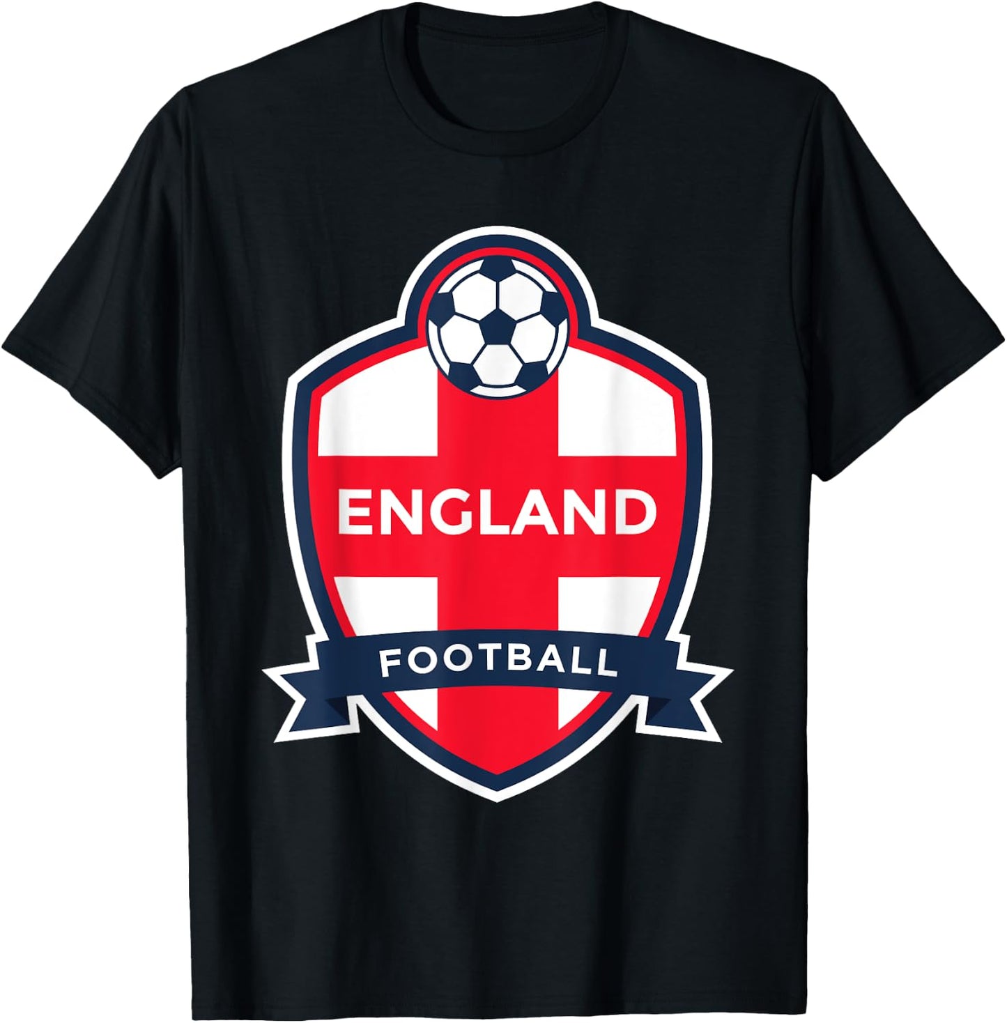 England Flag Retro Football Soccer English Fan Shirt T-Shirt - T-Shirt | Black