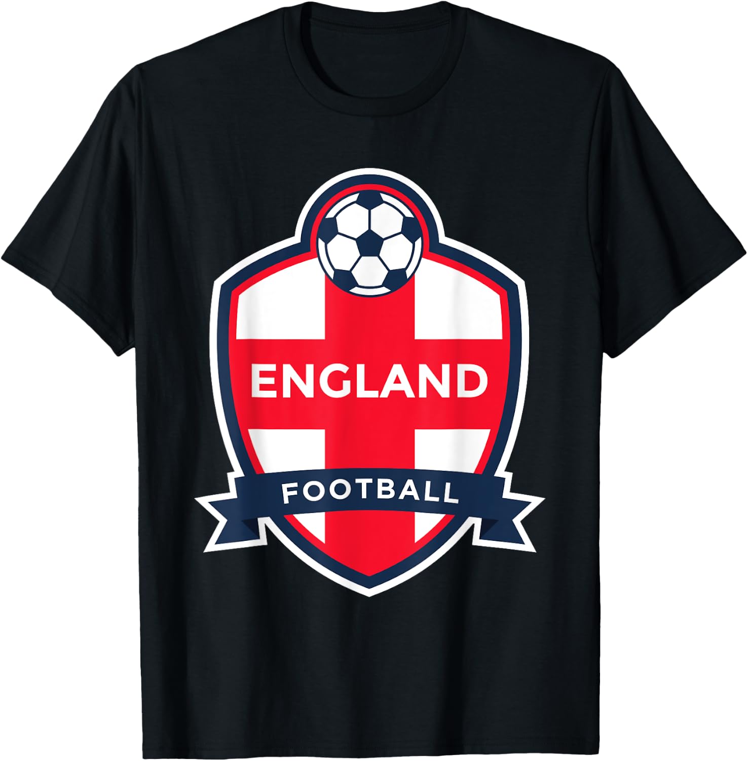 England Flag Retro Football Soccer English Fan Shirt T-Shirt - T-Shirt | Black