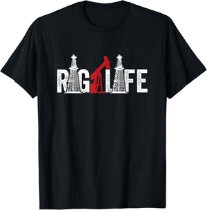 Oil Rig Life Oilfield Worker Oil Driller Man Oilman Drilling T-Shirt - T-Shirt | Black