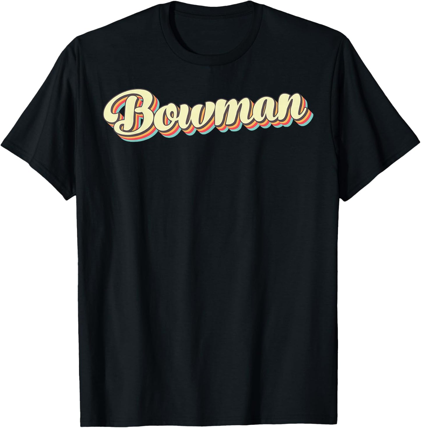 Bowman Retro Art Baseball Font Vintage T-Shirt - T-Shirt | Black