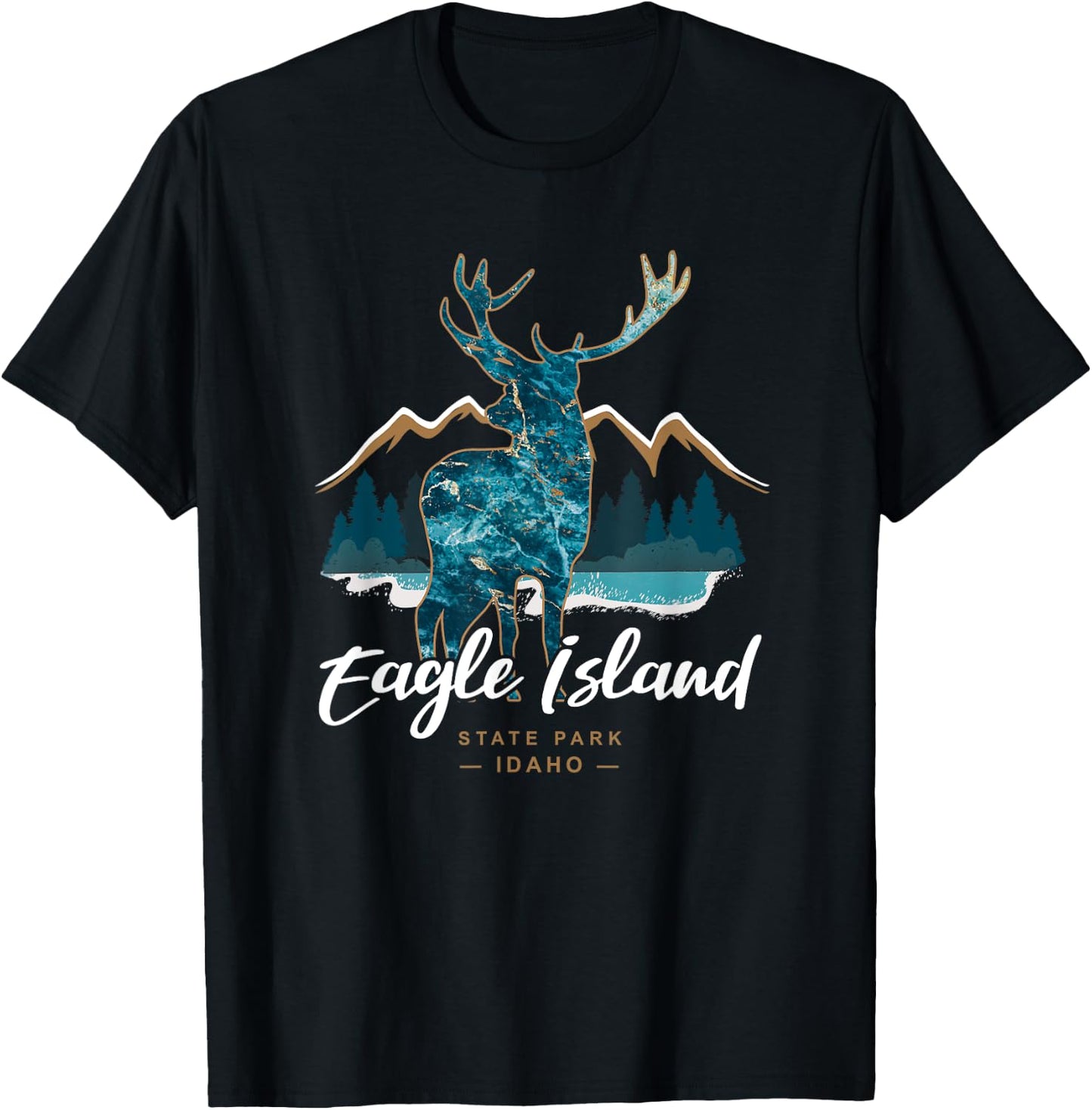 Eagle Island State Park Idaho USA Fishing Hiking Biking T-Shirt - T-Shirt | Black