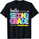 Hello Second 2nd Grade First Day Back to School 2024 Girls T-Shirt - T-Shirt | Black